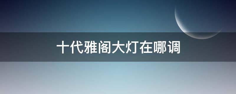 十代雅阁大灯在哪调 十代雅阁的大灯高度可调在哪