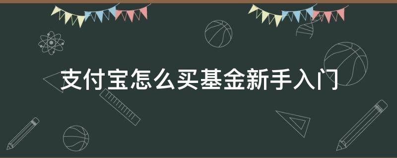 支付宝怎么买基金新手入门（支付宝怎么购买基金新手）