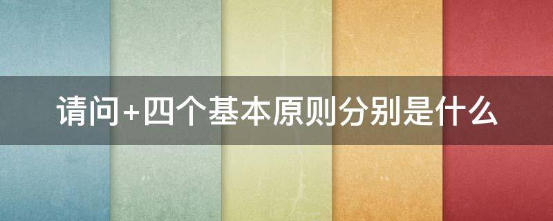 四个基本原则分别是什么 四个基本原则的含义是