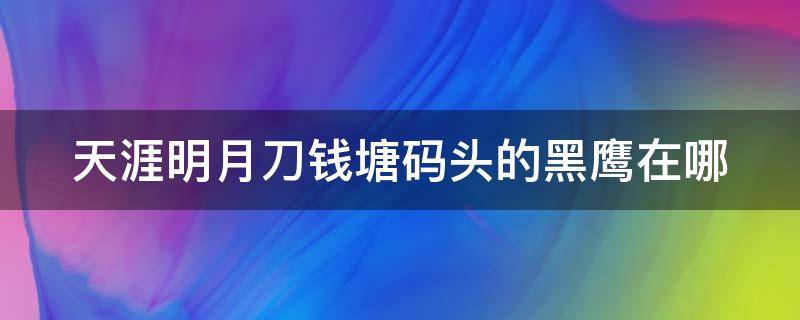 天涯明月刀钱塘码头的黑鹰在哪（天涯明月刀钱塘江码头的黑鹰在哪里）