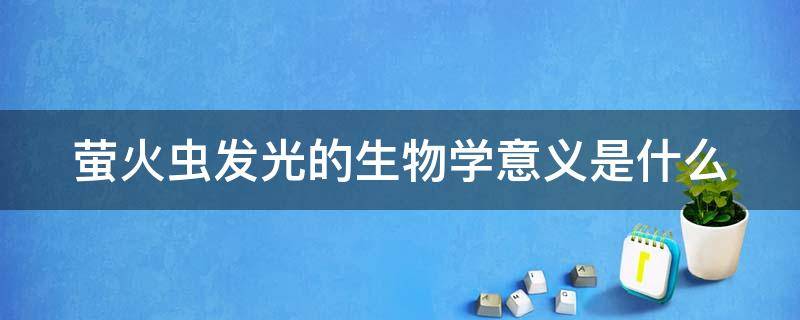 萤火虫发光的生物学意义是什么 萤火虫发光的生物学意义是什么?