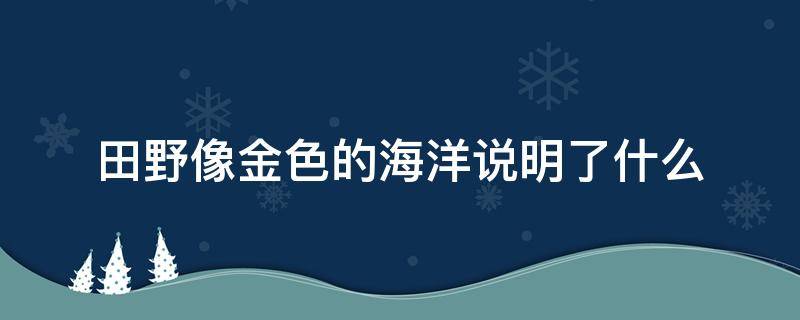 田野像金色的海洋说明了什么 田野像金色的海洋说明了什么?把田野比做海洋表现了?