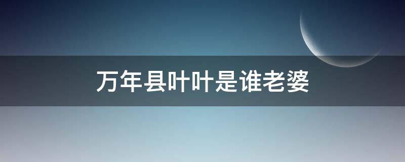 万年县叶叶是谁老婆 万叶的故人是谁