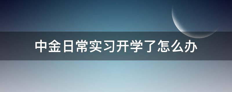 中金日常实习开学了怎么办