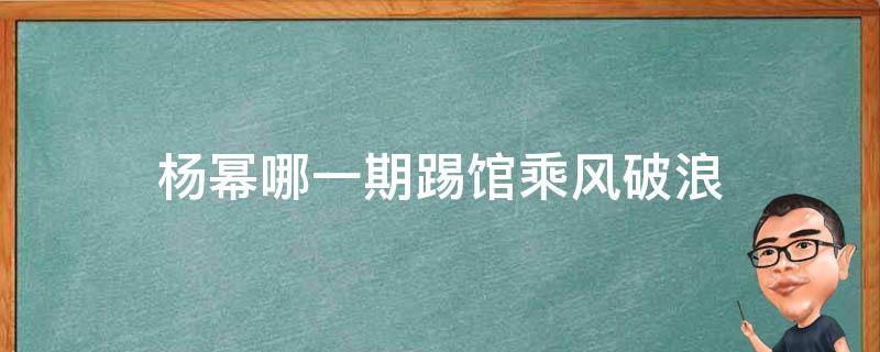 杨幂哪一期踢馆乘风破浪