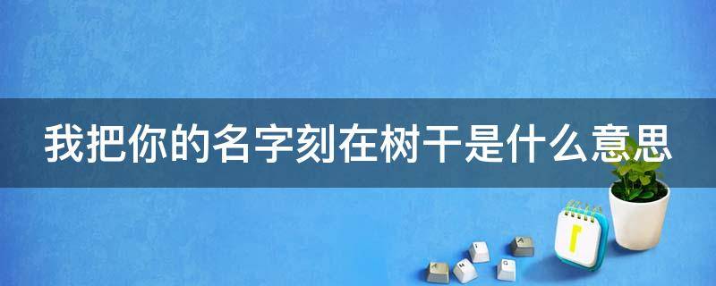 我把你的名字刻在树干是什么意思 我把你的名字刻在我身上