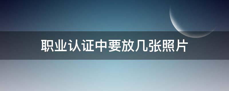 职业认证中要放几张照片（职业认证中要放几张照片才行）