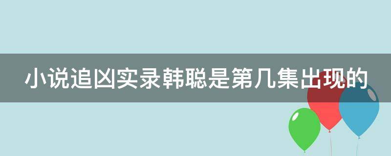 小说追凶实录韩聪是第几集出现的（追凶笔记分集剧情）