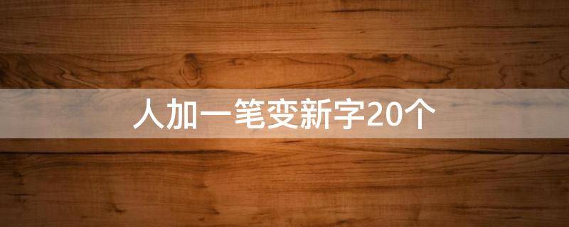 人加一笔变新字20个 人字加一笔变20个新字