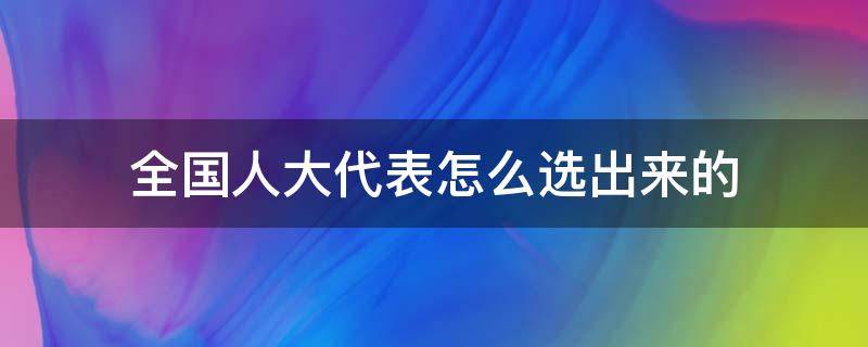 全国人大代表怎么选出来的（全国人大代表怎么选出来的人）