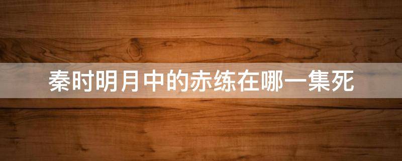 秦时明月中的赤练在哪一集死（秦时明月第五部赤练去哪了）