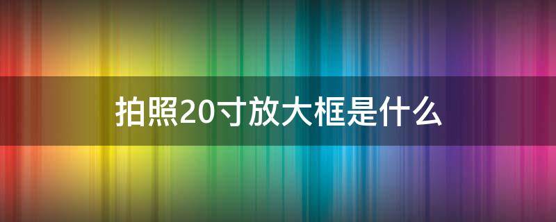 拍照20寸放大框是什么 20寸放大框有多大