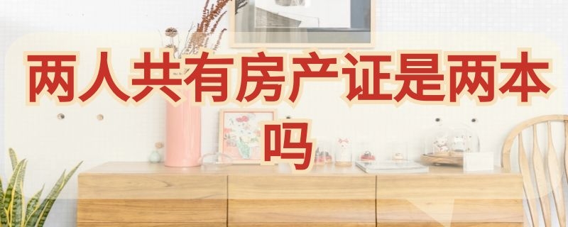 两人共有房产证是两本吗 房产证两个人共有是两本吗