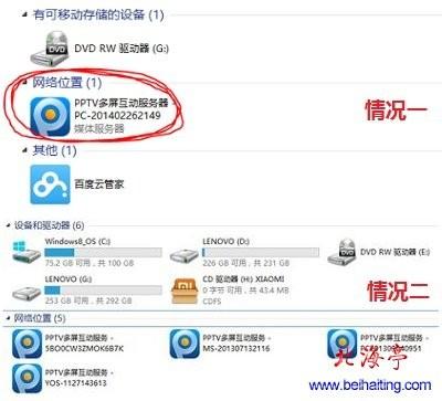Win7网络位置出现PPTV多屏互动服务器是怎么回事?