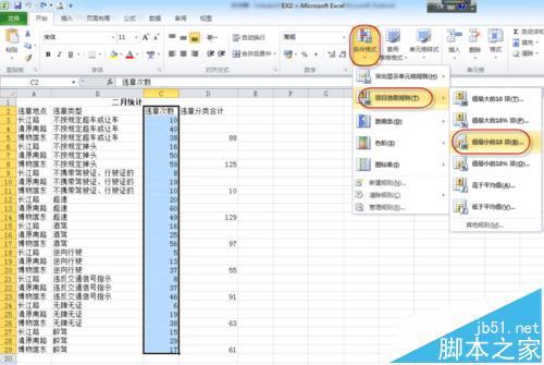 excel怎么使用条件格式筛选出值最小的10项?