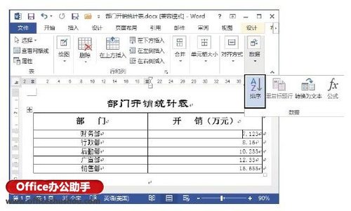 Word文档的表格中数据排序的方法 word2016表格数据排序